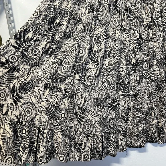 ANGIE Tropical Floral Maxi Skirt Boho Tiered Festival Womens 1X Pull On - Picture 4 of 13